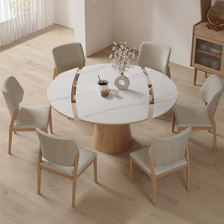 Elegant Brown Natural Sintered Stone Ash Wood Table - Modern Design fnl-269