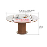 Elegant Sintered Stone & Ash Wood Table with Sleek Stainless Steel Accents fnl-272