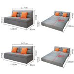 Modern Solid Wood Sofa - Cozy Cotton-Linen Upholstery in Light Gray, Dark Blue & Khaki Brown fnm-952