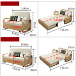 Modern Solid Wood Sofa in Beige with Cotton-Linen Blend Upholstery - Natural Light Gray, Khaki & Blue Accents fnm-953