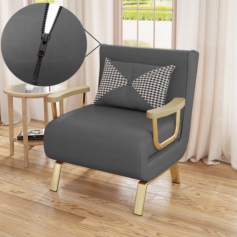 Stylish Leathaire Bed in Khaki Grey with Orange-Green Accents - Modern Comfort & Elegance foltm-1553