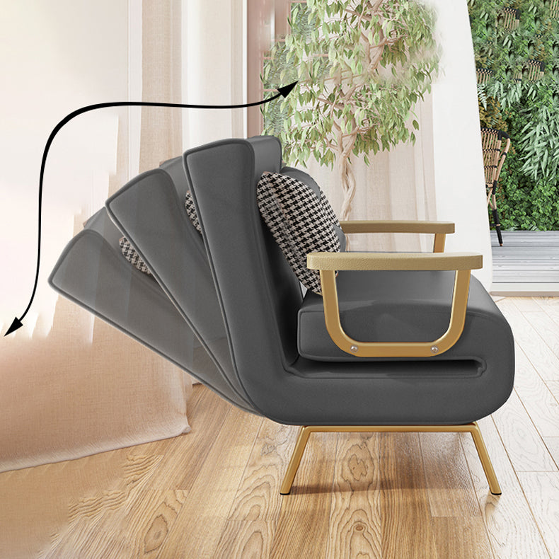 Stylish Leathaire Bed in Khaki Grey with Orange-Green Accents - Modern Comfort & Elegance foltm-1553