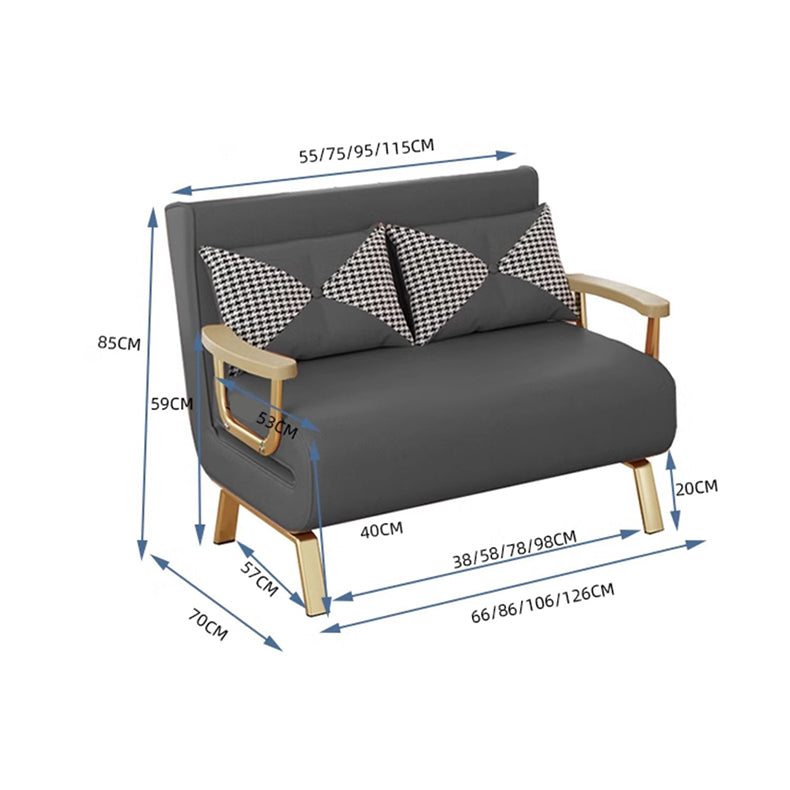 Stylish Leathaire Bed in Khaki Grey with Orange-Green Accents - Modern Comfort & Elegance foltm-1553