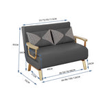 Stylish Leathaire Bed in Khaki Grey with Orange-Green Accents - Modern Comfort & Elegance foltm-1553