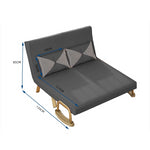 Stylish Leathaire Bed in Khaki Grey with Orange-Green Accents - Modern Comfort & Elegance foltm-1553