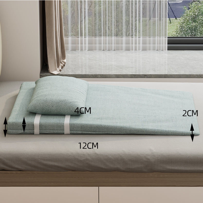 Stylish Grey-Green Bed with Durable Aluminum Alloy Frame and Cozy Cotton-Linen Upholstery foltm-1554