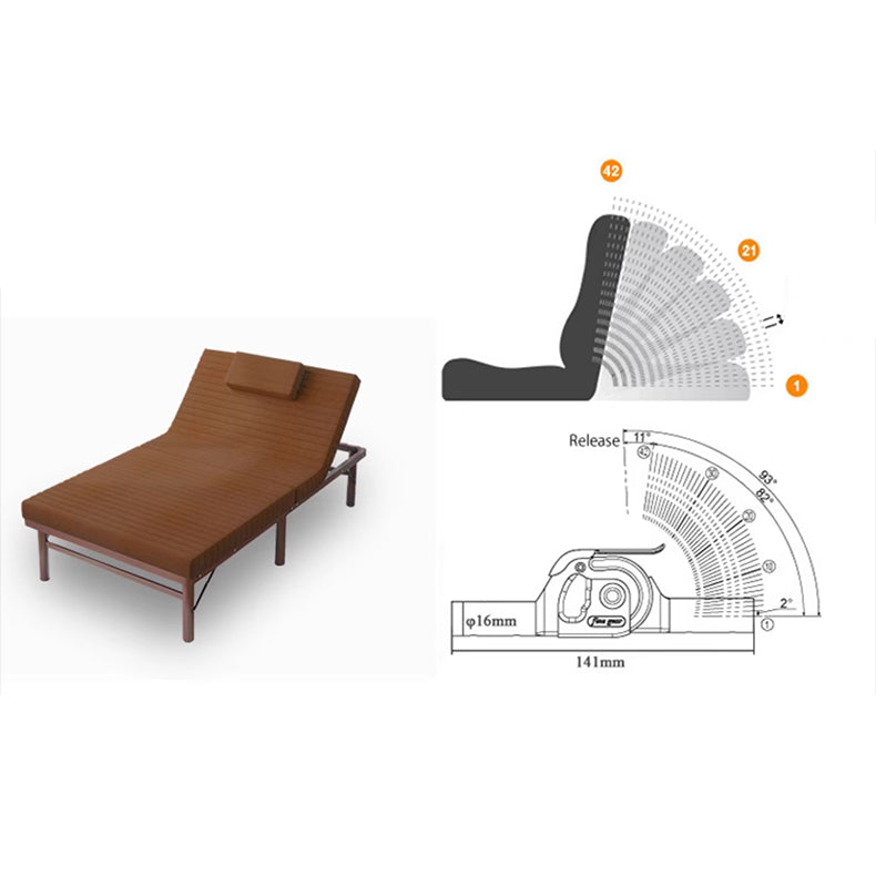 Premium Bed Frame with Grey, Navy Blue, Red, and Dark Brown Coconut Palm Design foltm-1555