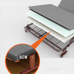 Premium Bed Frame with Grey, Navy Blue, Red, and Dark Brown Coconut Palm Design foltm-1555