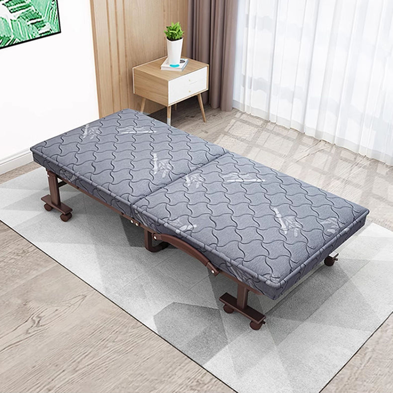 Luxurious Dark Brown Latex Suede Fabric Bed - Elegant Grey Design foltm-1556