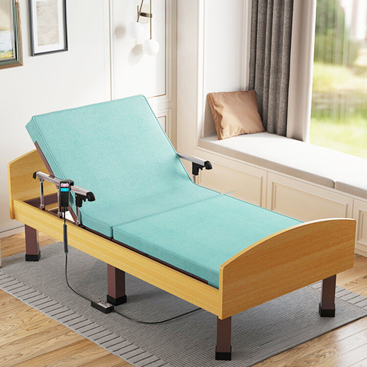 Luxurious Green and Grey Cotton-Linen Blend Bed with Coconut Palm Latex foltm-1557