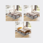 Luxurious Green and Grey Cotton-Linen Blend Bed with Coconut Palm Latex foltm-1557