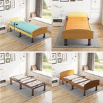 Luxurious Green and Grey Cotton-Linen Blend Bed with Coconut Palm Latex foltm-1557