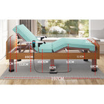 Luxurious Green and Grey Cotton-Linen Blend Bed with Coconut Palm Latex foltm-1557