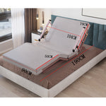 Luxurious Green and Grey Cotton-Linen Blend Bed with Coconut Palm Latex foltm-1557