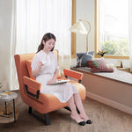 Luxurious Green Leathaire Bed - Vibrant Orange Accents for Modern Decor foltm-1560