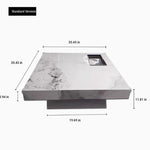 Elegant Ceramic Sintered Stone Coffee Table with Multi-layer Design and Stainless Steel Accents – Modern Living Room Centerpiece fplk-5022