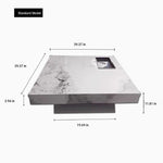 Elegant Ceramic Sintered Stone Coffee Table with Multi-layer Design and Stainless Steel Accents – Modern Living Room Centerpiece fplk-5022