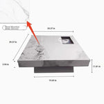 Elegant Ceramic Sintered Stone Coffee Table with Multi-layer Design and Stainless Steel Accents – Modern Living Room Centerpiece fplk-5022