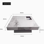 Elegant Ceramic Sintered Stone Coffee Table with Multi-layer Design and Stainless Steel Accents – Modern Living Room Centerpiece fplk-5022