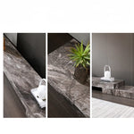 Elegant Ceramic Sintered Stone Coffee Table with Multi-layer Design and Stainless Steel Accents – Modern Living Room Centerpiece fplk-5022