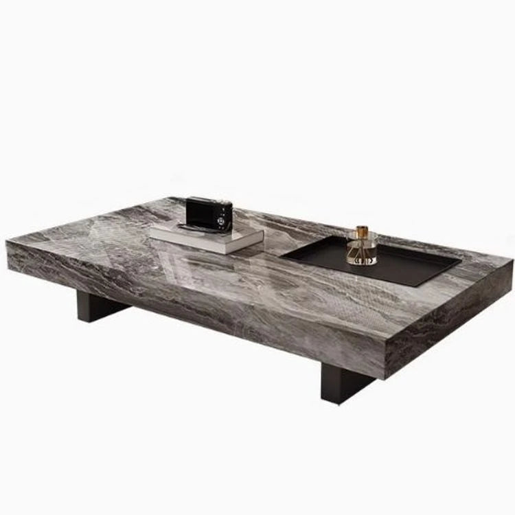 Modern Ceramic Sintered Stone Tea Table with Stylish Multi-Layer Design – Elegant Home Furniture for Living Room fplk-5023