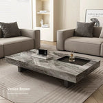 Modern Ceramic Sintered Stone Tea Table with Stylish Multi-Layer Design – Elegant Home Furniture for Living Room fplk-5023