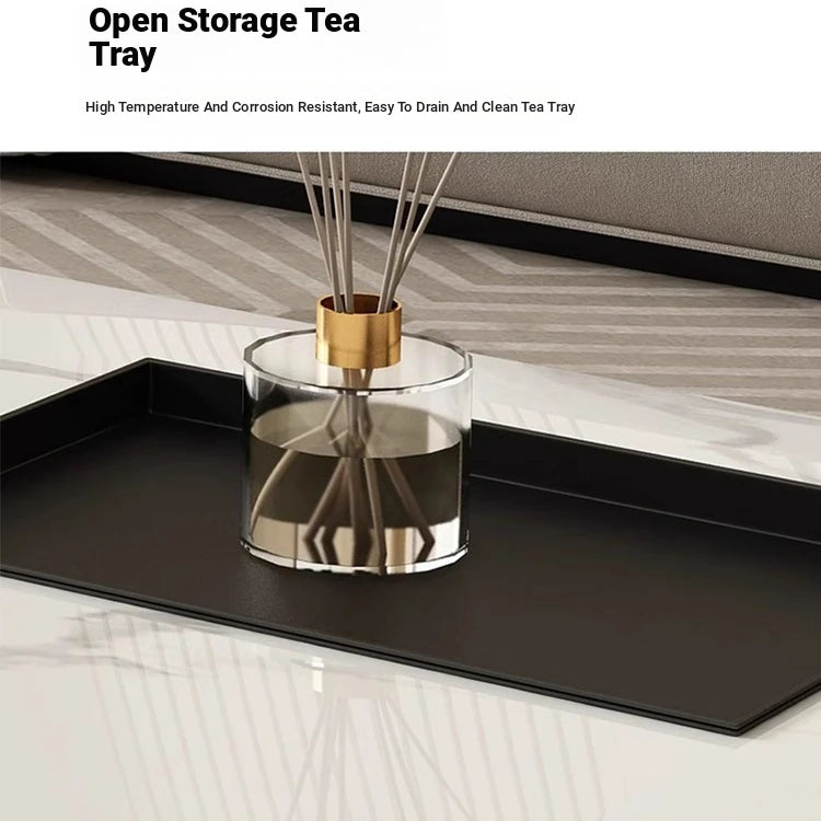 Modern Ceramic Sintered Stone Tea Table with Stylish Multi-Layer Design – Elegant Home Furniture for Living Room fplk-5023