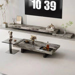 Sleek Modern Tempered Glass Tea Table – Stylish Square Accent Table for Living Room fplk-5024