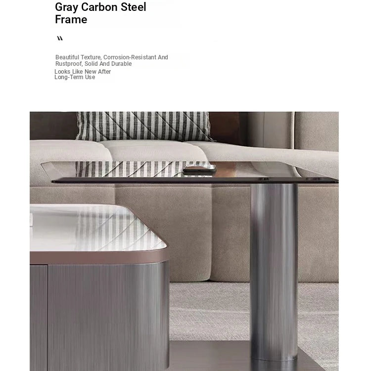 Sleek Modern Tempered Glass Tea Table – Stylish Square Accent Table for Living Room fplk-5024