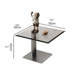 Sleek Modern Tempered Glass Tea Table – Stylish Square Accent Table for Living Room fplk-5024