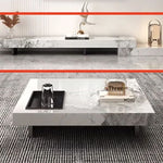 Modern Ceramic Sintered Stone TV Cabinet - Elegant Multi-layer Board Entertainment Unit for Stylish Living Rooms fplk-5025