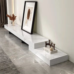 Modern Ceramic Sintered Stone TV Cabinet - Elegant Multi-layer Board Entertainment Unit for Stylish Living Rooms fplk-5025