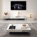Modern Ceramic Sintered Stone TV Cabinet - Elegant Multi-layer Board Entertainment Unit for Stylish Living Rooms fplk-5025