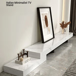 Modern Ceramic Sintered Stone TV Cabinet - Elegant Multi-layer Board Entertainment Unit for Stylish Living Rooms fplk-5025