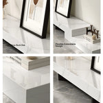 Modern Ceramic Sintered Stone TV Cabinet - Elegant Multi-layer Board Entertainment Unit for Stylish Living Rooms fplk-5025
