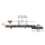 Modern Ceramic Sintered Stone TV Cabinet - Elegant Multi-layer Board Entertainment Unit for Stylish Living Rooms fplk-5025