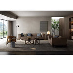 Elegant Black Walnut Wood Tea Table Set with Stainless Steel Accents - Modern Design for Stylish Living Rooms fplk-5026