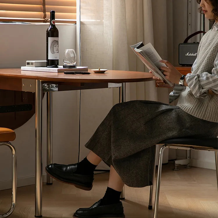 Elegant Boxwood Dining Table with Space-Saving Foldable Design fpmxm-2765