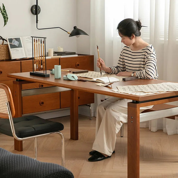 Elegant Cherry Wood Dining Table - Perfect for Stylish Gatherings fpmxm-2770
