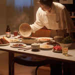 Elegant Cherry & Boxwood Dining Table with Marble Top - Modern and Stylish Design fpmxm-2771