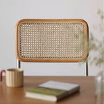 Ash Wood Dining Chair with Rattan and Faux Leather - Stylish Comfort for Your Home fpmxm-2775