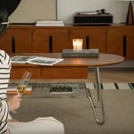 Elegant Boxwood Beech Coffee Table with Modern Metal Frame – Stylish Living Room Centerpiece fpmxm-2779