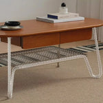 Elegant Boxwood Beech Coffee Table with Modern Metal Frame – Stylish Living Room Centerpiece fpmxm-2779