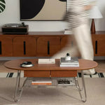 Elegant Boxwood Beech Coffee Table with Modern Metal Frame – Stylish Living Room Centerpiece fpmxm-2779