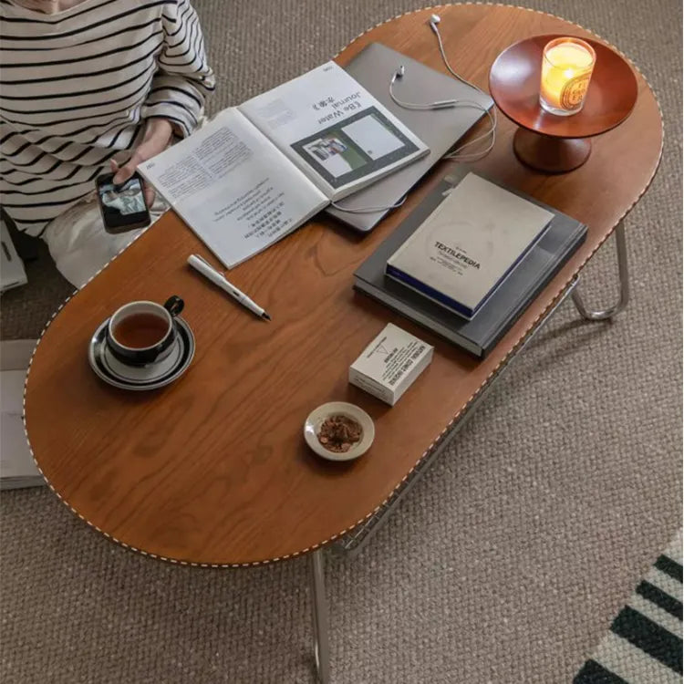 Elegant Boxwood Beech Coffee Table with Modern Metal Frame – Stylish Living Room Centerpiece fpmxm-2779