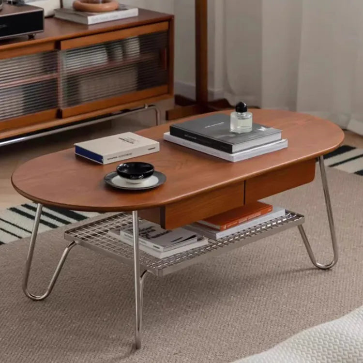 Elegant Boxwood Beech Coffee Table with Modern Metal Frame – Stylish Living Room Centerpiece fpmxm-2779