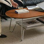 Elegant Boxwood Beech Coffee Table with Modern Metal Frame – Stylish Living Room Centerpiece fpmxm-2779