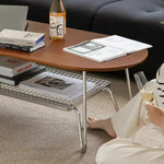 Elegant Boxwood Beech Coffee Table with Modern Metal Frame – Stylish Living Room Centerpiece fpmxm-2779