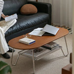 Elegant Boxwood Beech Coffee Table with Modern Metal Frame – Stylish Living Room Centerpiece fpmxm-2779