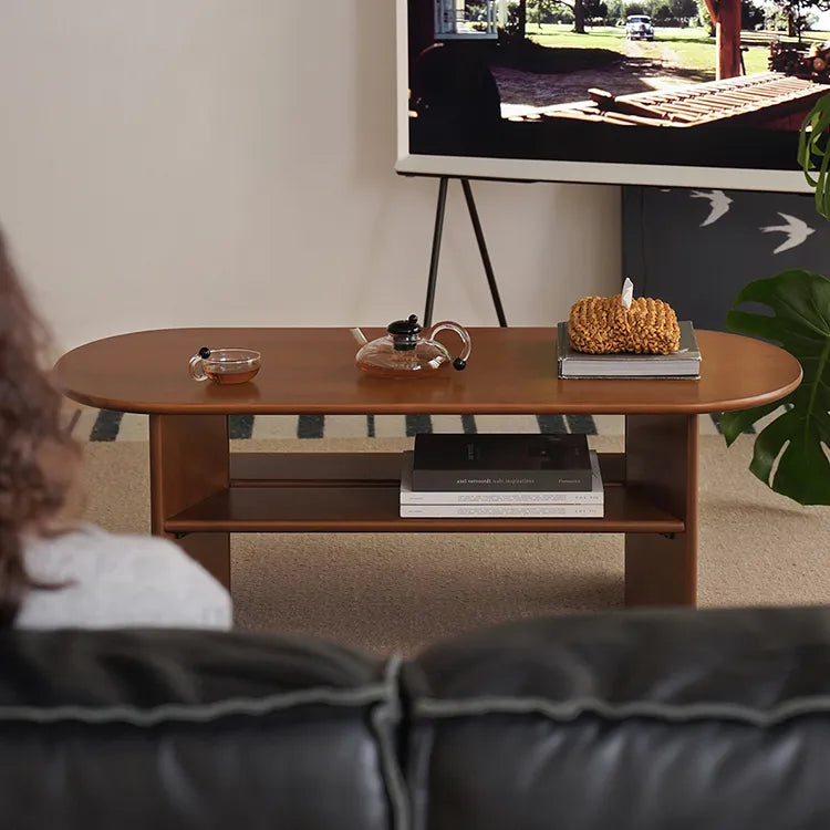 Elegant Cherry Wood Coffee Table with Modern Design - Perfect for Living Room Spaces fpmxm-2781